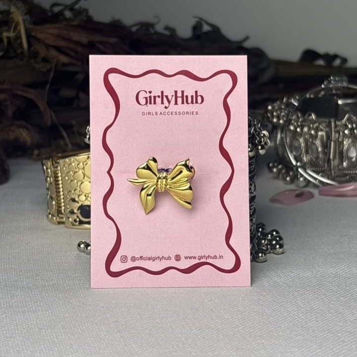 Gold-Tone Bow Design Anti-Tarnish Ring for Women
