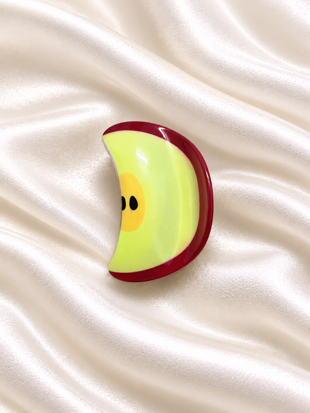Cute Apple-Shaped Hair Claw Clip – Red & Yellow