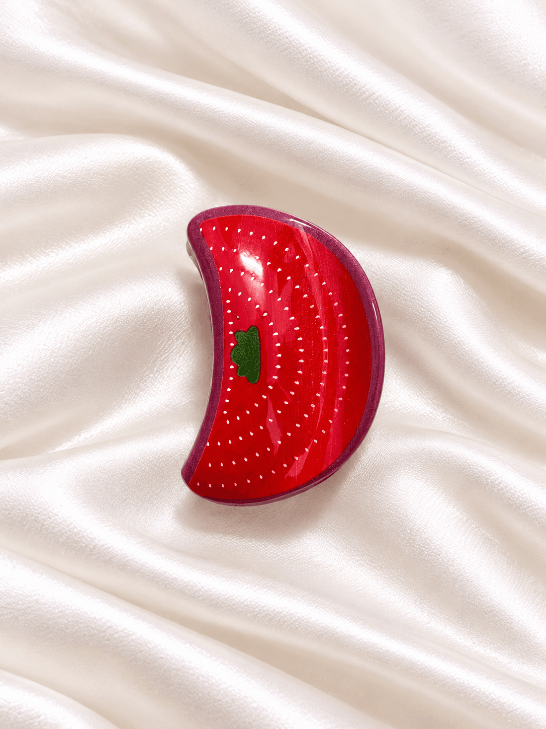 Cute Strawberry Hair Claw Clip – Red & Green