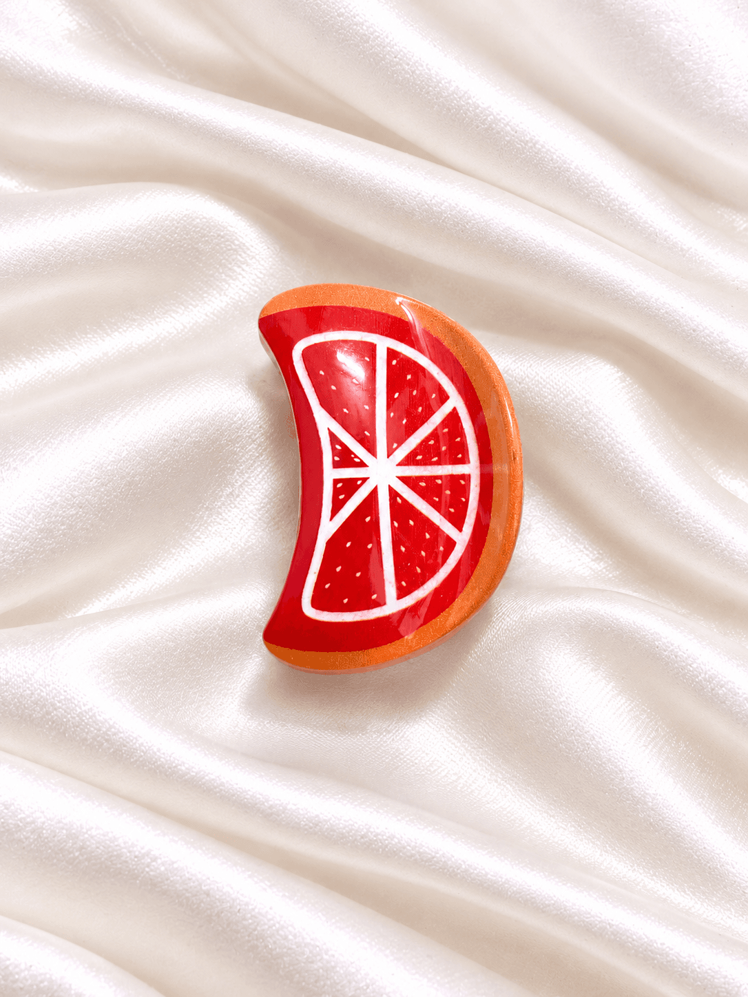 Red Grapefruit Slice Hair Claw Clip – Red & Orange
