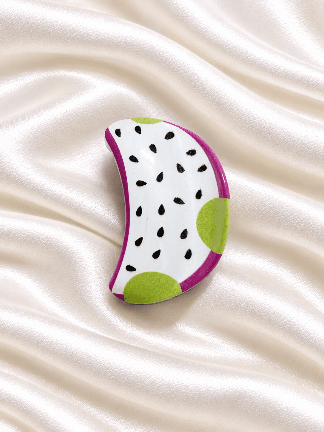 White Dragon Fruit Hair Claw Clip – Pink & Green